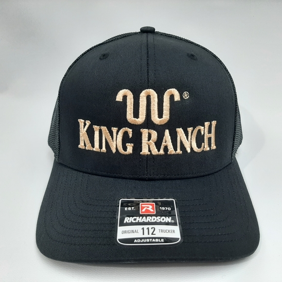 King Ranch Richardson 112 Trucker Mesh Snapback Hat Cap Black Embroidered - Picture 2 of 4